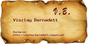 Viszlay Bernadett névjegykártya
